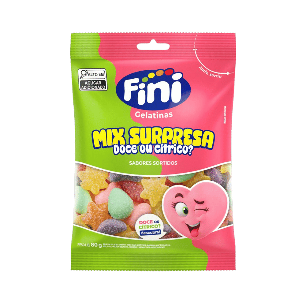 Bala De Gelatina Mix Surpresa 80g - Fini