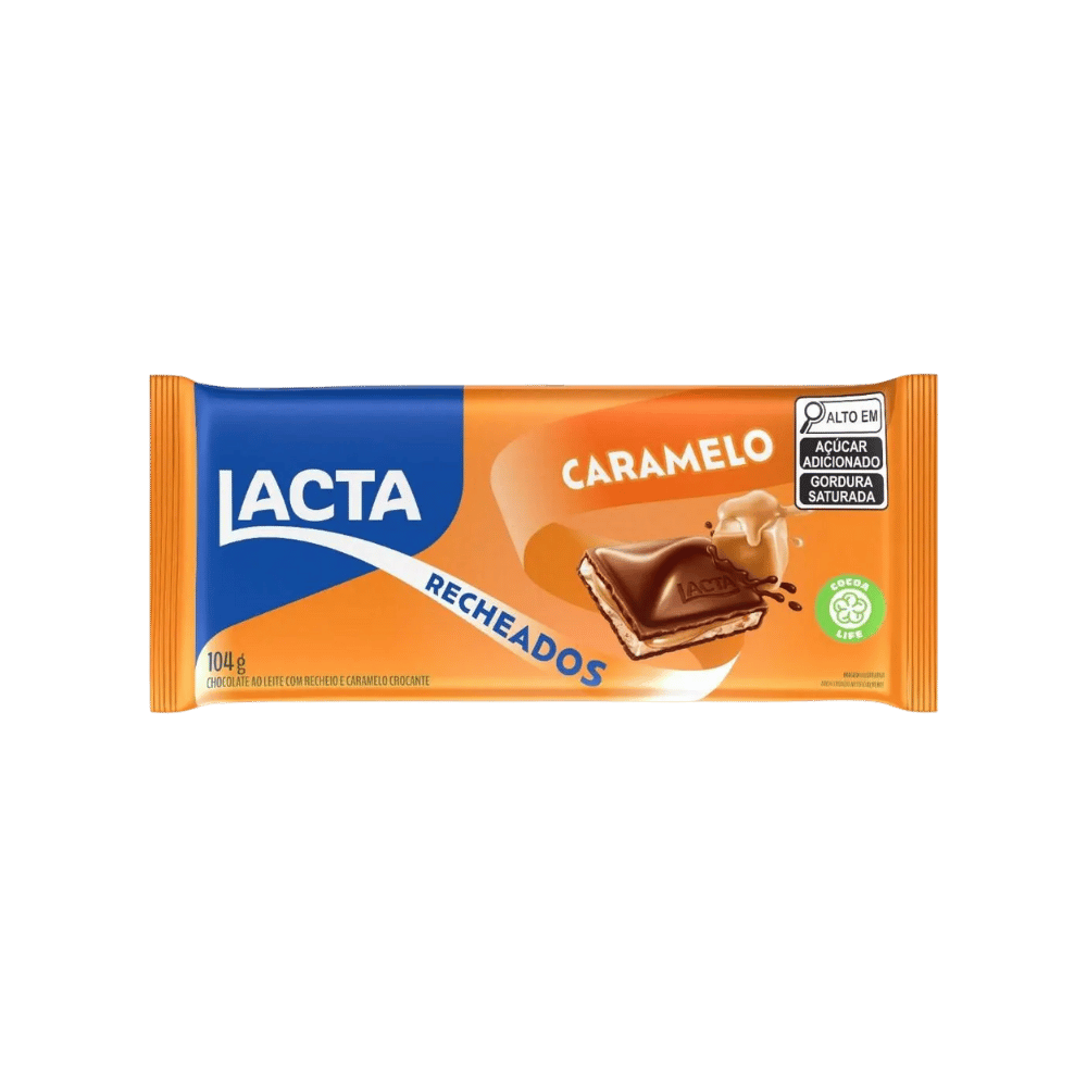 Tablete Chocolate Ao Leite Recheado Caramelo 104g Lacta