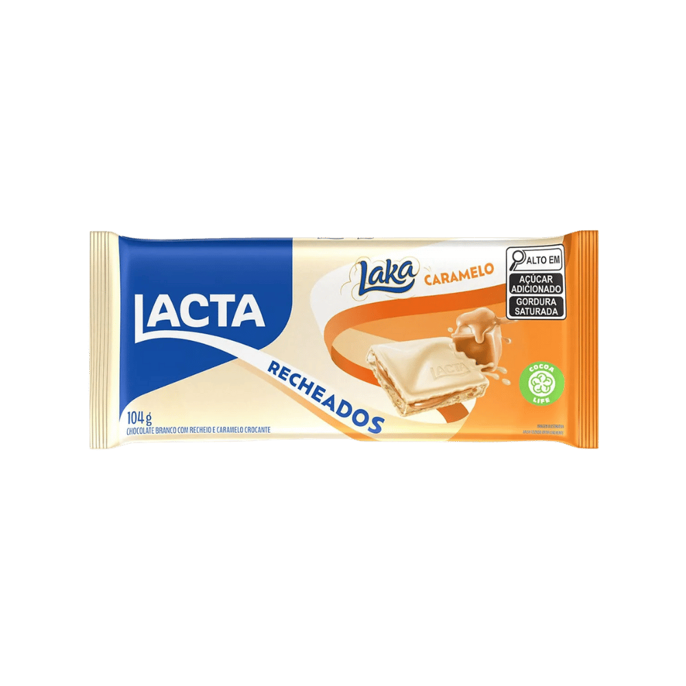 Tablete Laka Recheado Caramelo 104g Lacta